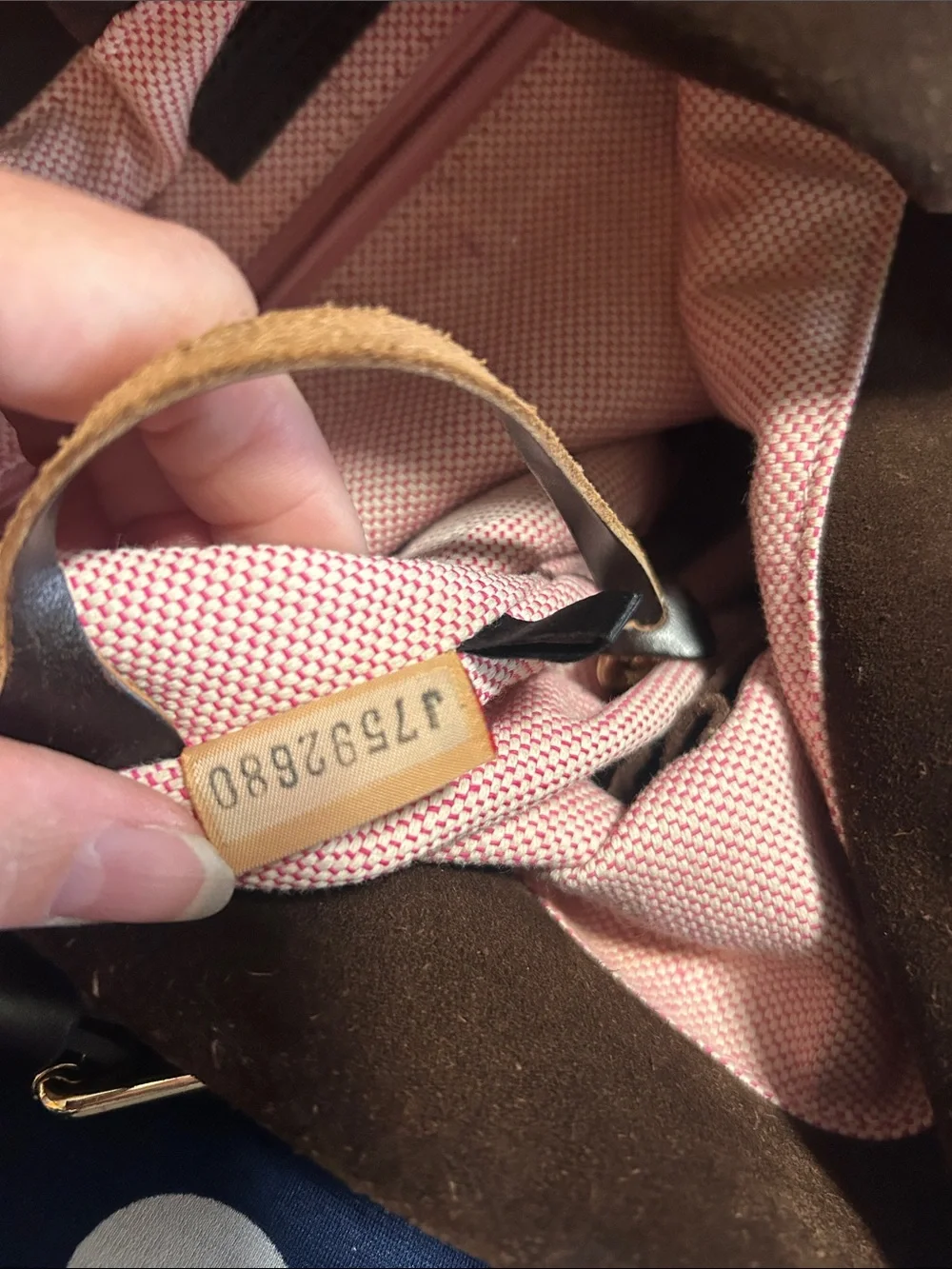Dooney & Bourke Dark Brown Suede Shoulder Bag with Leather Trim
